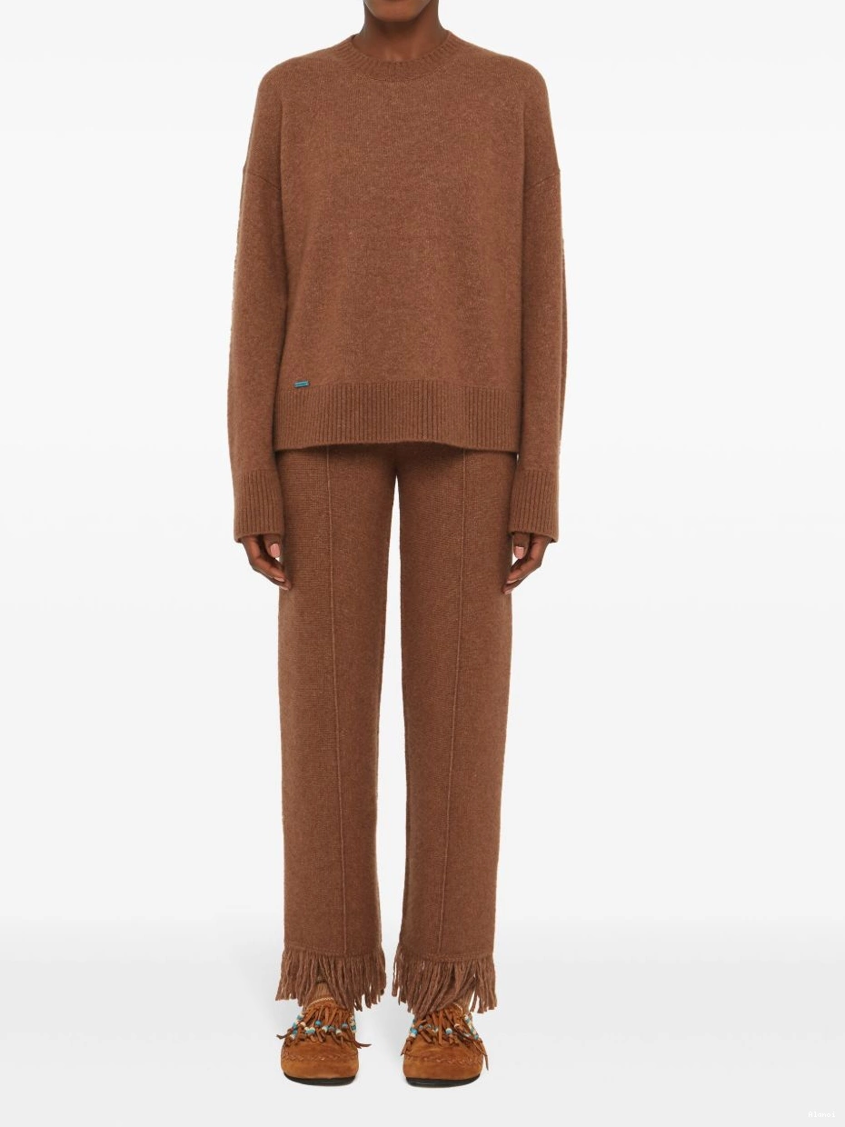 Cheap cashmere-blend Alanui jumper Women ribbed-edge 0814